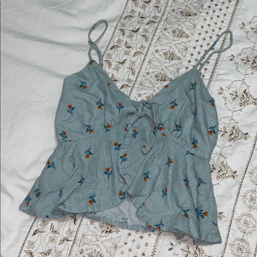 Blue tie top